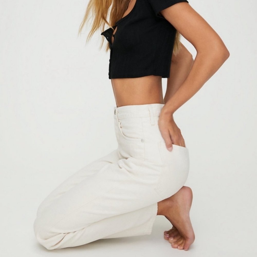 Agolde Women's Cream Straight Leg Jeans